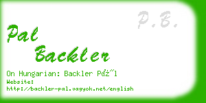 pal backler business card